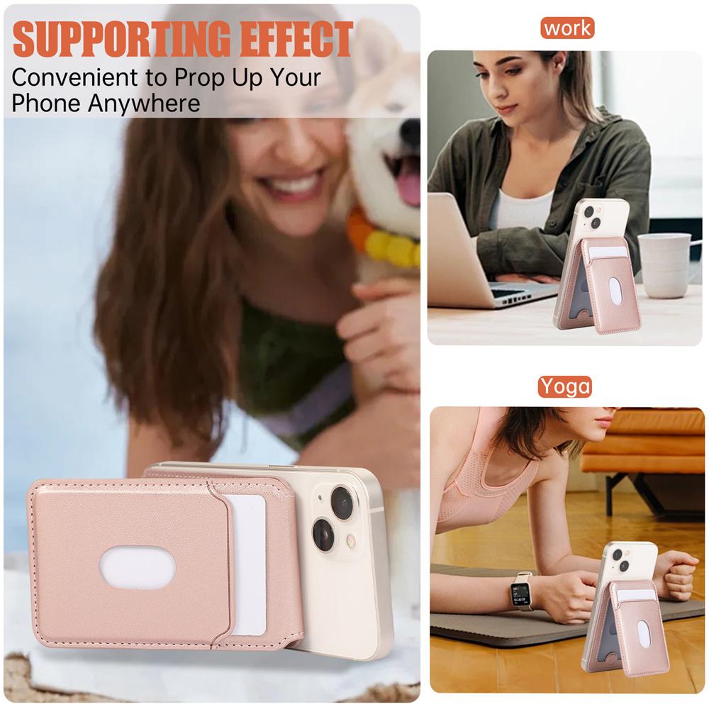 For iPhone 17 16 15 14 13 12 Pro Max Magnetic Leather Card Holder Wallet for Apple Magsafe Phone Bag Cover with MagSafe ;\[;'