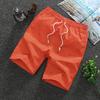 Summer Shorts Men Fitness Sport Elastic Waist Drawstring Shorts Men's Beach Pants Calf-length Design Fish Bone Printing Male