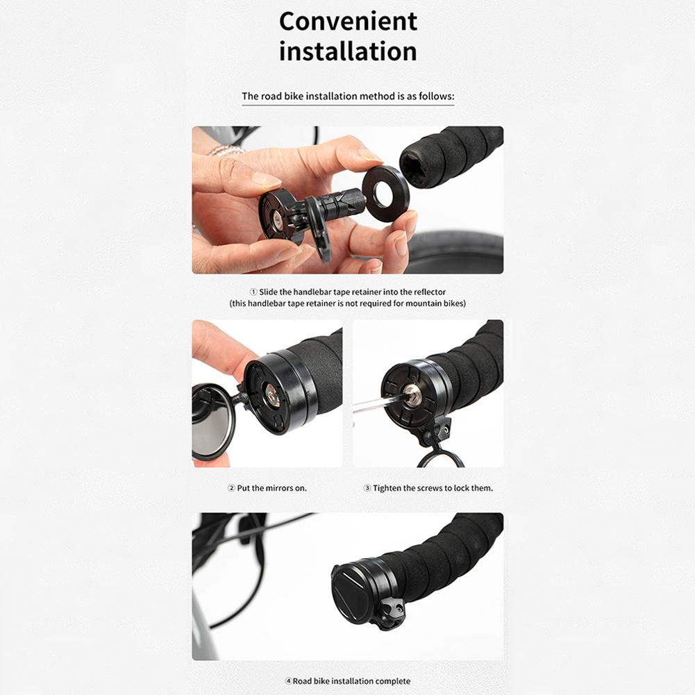 Bicycle Rearview Mirror Universal Bike Handlebar Plug Rear View Mirror Riding Handlebar End Rearview Mirror for Outdoor Sports