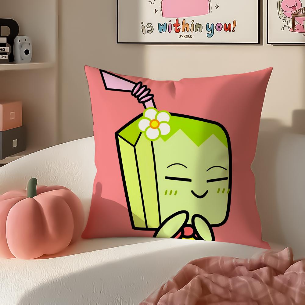 Funny Cartoon HHAPPY FATHER HAPPY SON Cushion Cover Pillowcase Short Plush Invisible Zipper Room Sofa Cushion Cover
