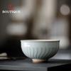 100ml Handmade Embossed Teacups Lotus Petal Retro Ceramic Master Cup Kung Fu Tea Set Single Cup Household Ceramic Tea Items