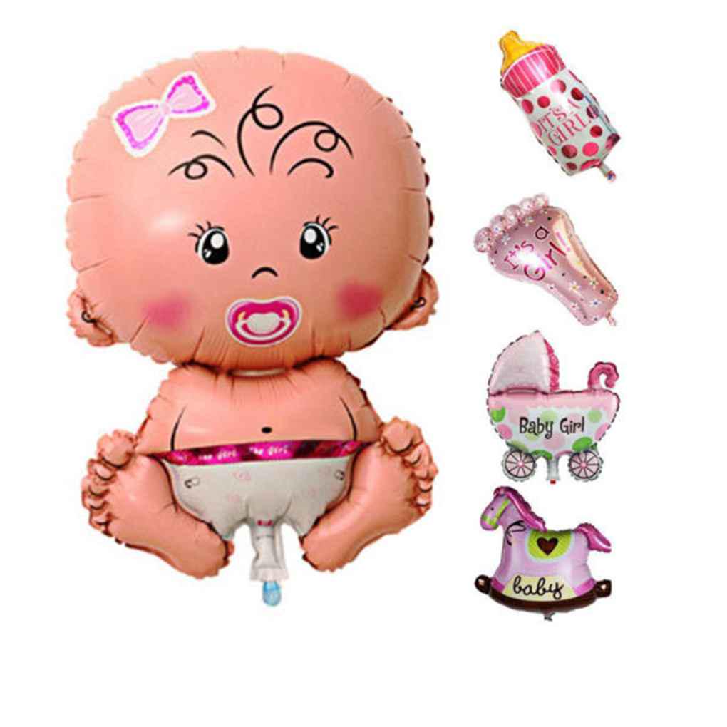 

5 воздушных шаров для детского душа, надувные гелиевые фольгированные украшения для мальчиков и девочек, день рождения