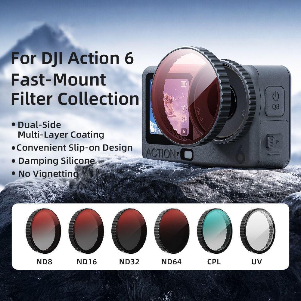 Quick Release Camera Filters Set for DJI Osmo Action 6 Action Camera Accessories