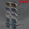 5pcs Wedding Party Men's Women's Square Semi-Rimless Casual Trendy Glasses Couple Fashion Eyewear Holiday Gift