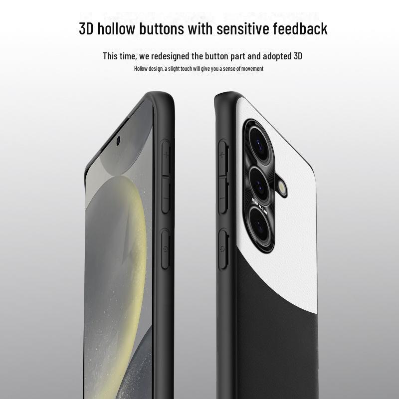 Samsung S24+ Liquid Leather Anti-Fall Protective Case: One-Piece Cover, Anti-Fouling Tech.