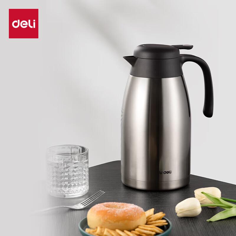 Deli 17754 Stainless Steel Vacuum Insulated Pot, 1.5L