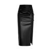 Women's Summer Draw Pleat Tie High Waist A-Line Split Hip Skirt