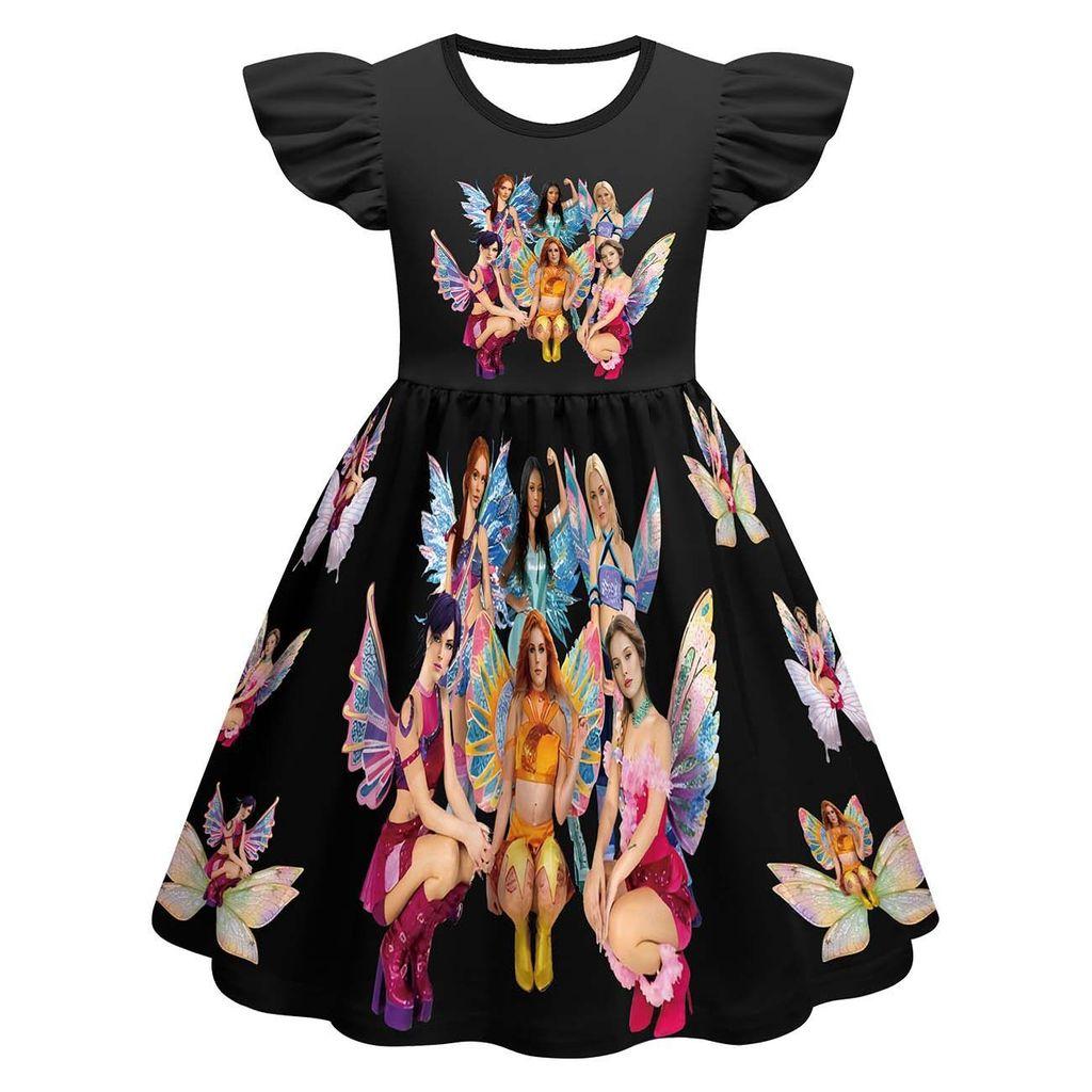 82982 Kids Girls KATSEYE Printed Summer Elastic Dress
