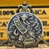Vintage Bronze Pocket Watch Ancient Oriental God Of Wealth Carved Wealth Symbol Of Good Luck Unisex Gift Collection