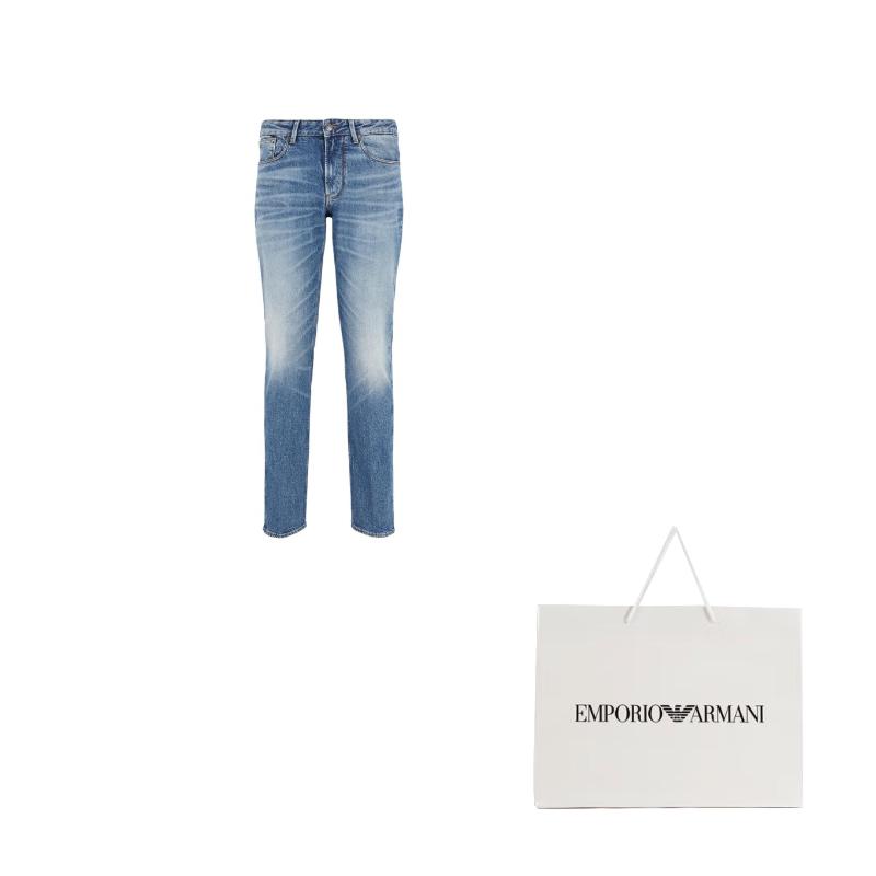 Emporio Armani J06 Slim Fit Jeans In Rinse Wash Stretch Denim With Dirty Effect Treatment 6D1J06-1D97Z-0942