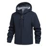 Men's Lightweight Softshell Jacket Fall Winter Fleece Lined Hooded Waterproof Hiking Outdoor Jackets Hooded Coats for Men Work Jacket with Pockets