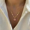 New Cute Romantic Pink Sakura Pendant Necklaces for Women Y2K Sweet Synthetic Zircon Flowers Bracelet Charms Wedding Jewelry Set