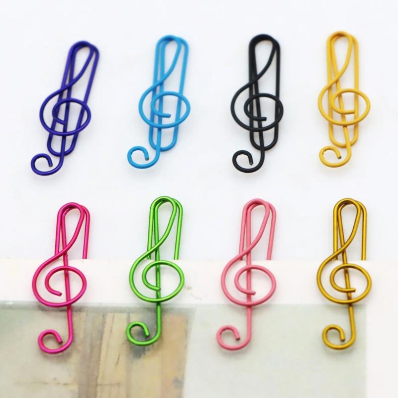 50 ks notových sponek na papír, barevné kancelářské sponky 40 mm, malé kovové kancelářské sponky, sponky na papír pro organizaci papíru a fotografií