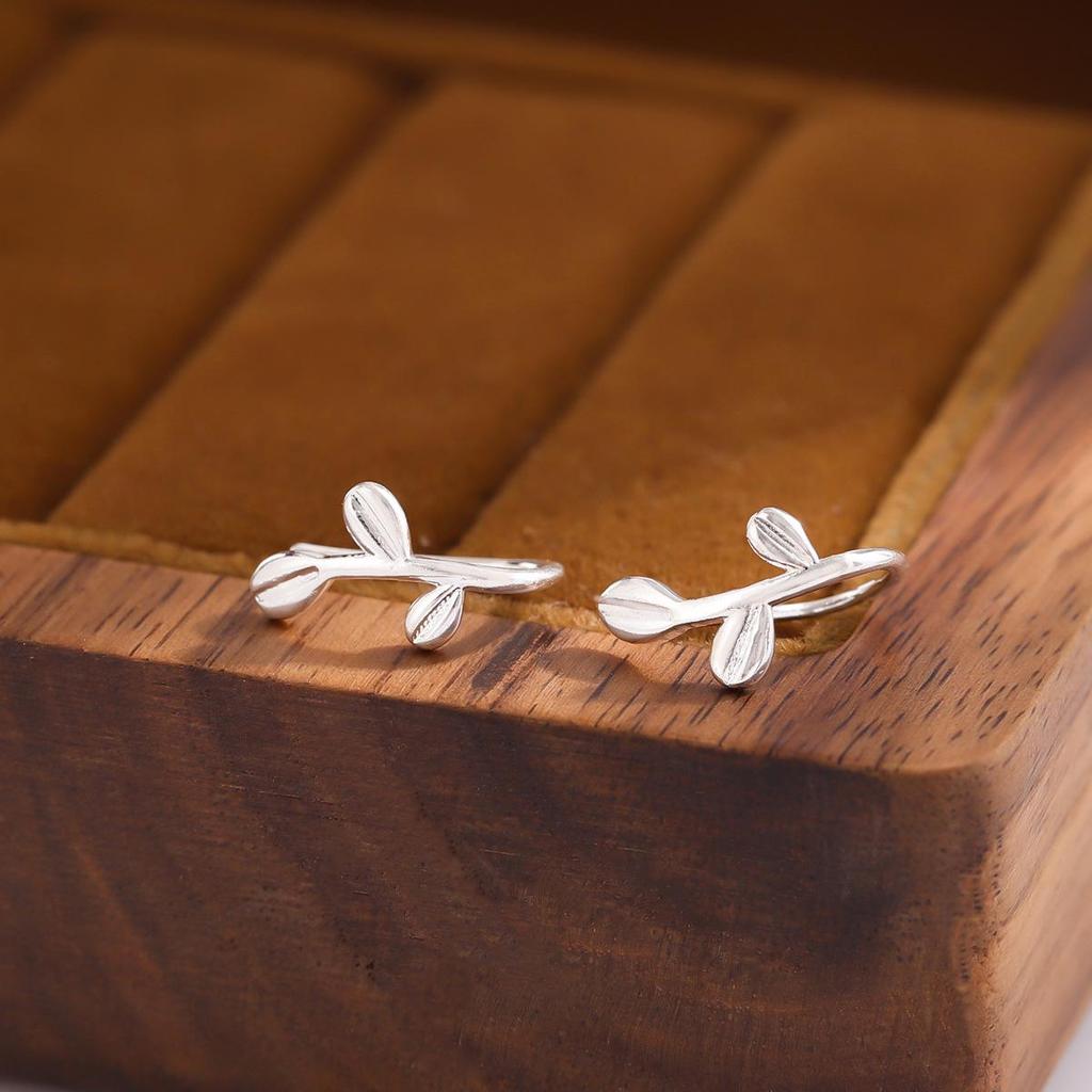 Korean Style Leaf and Branch Fashion Earrings - Simple, Fresh, Versatile Studs and Ear Hooks