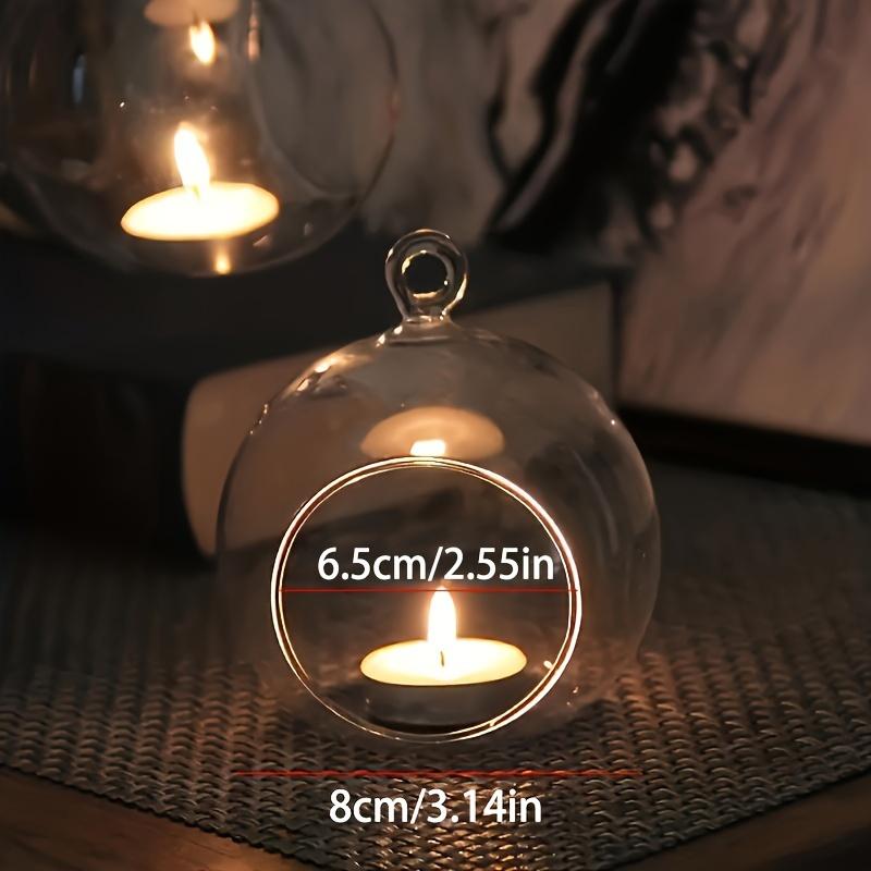 2 Stück aufhängbarer Kerzenhalter aus Kristallglas, rustikaler Stil, romantischer Kerzenhalter aus Glas für Zuhause, Mikrolandschaft, dekorative Glaskugeln