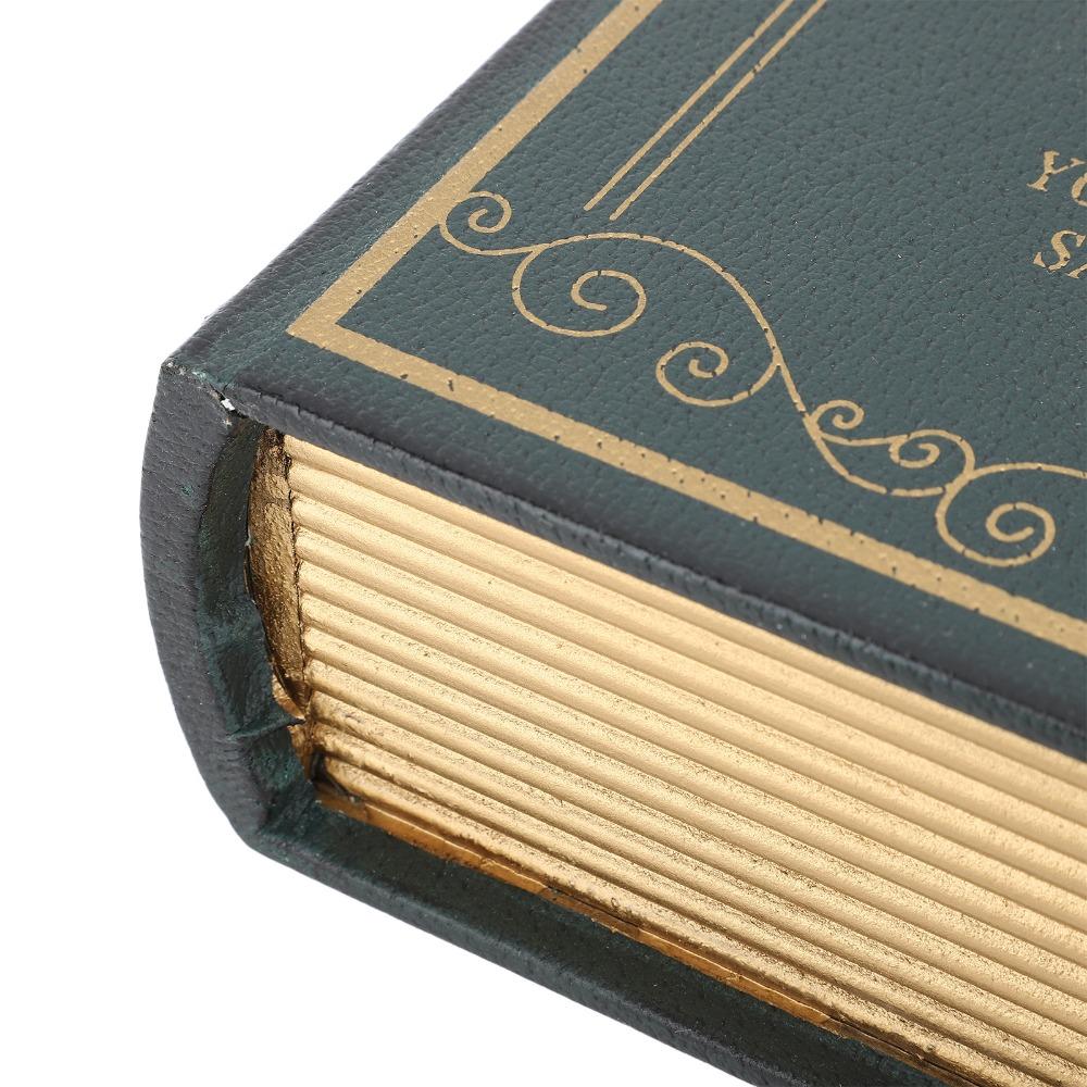 Trinket Storage Box Decorative Book Box Leather Texture Book Shaped Storage Box Cafe Decor