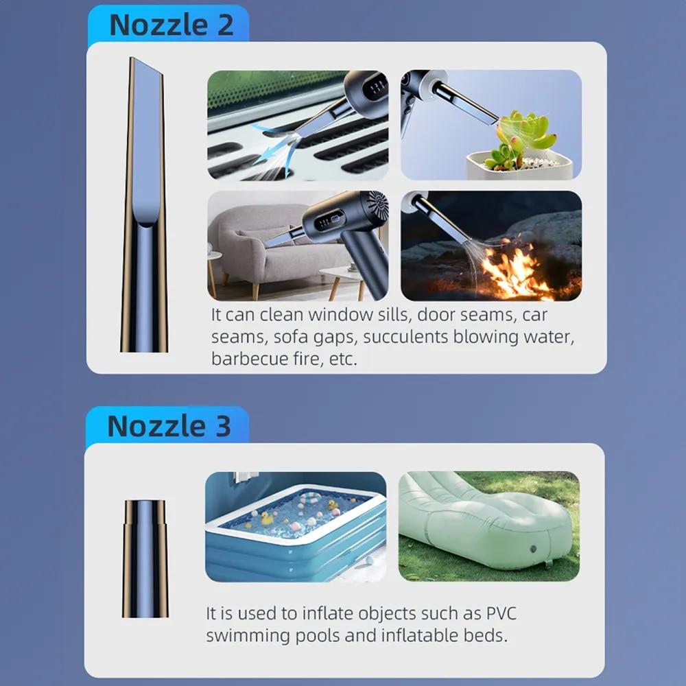 290000Pa Car Vacuum Cleaner Wireless Vacuum Cleaner Adjustable Electric Air Duster with LED Light, Rechargeable Cordless Air Blower