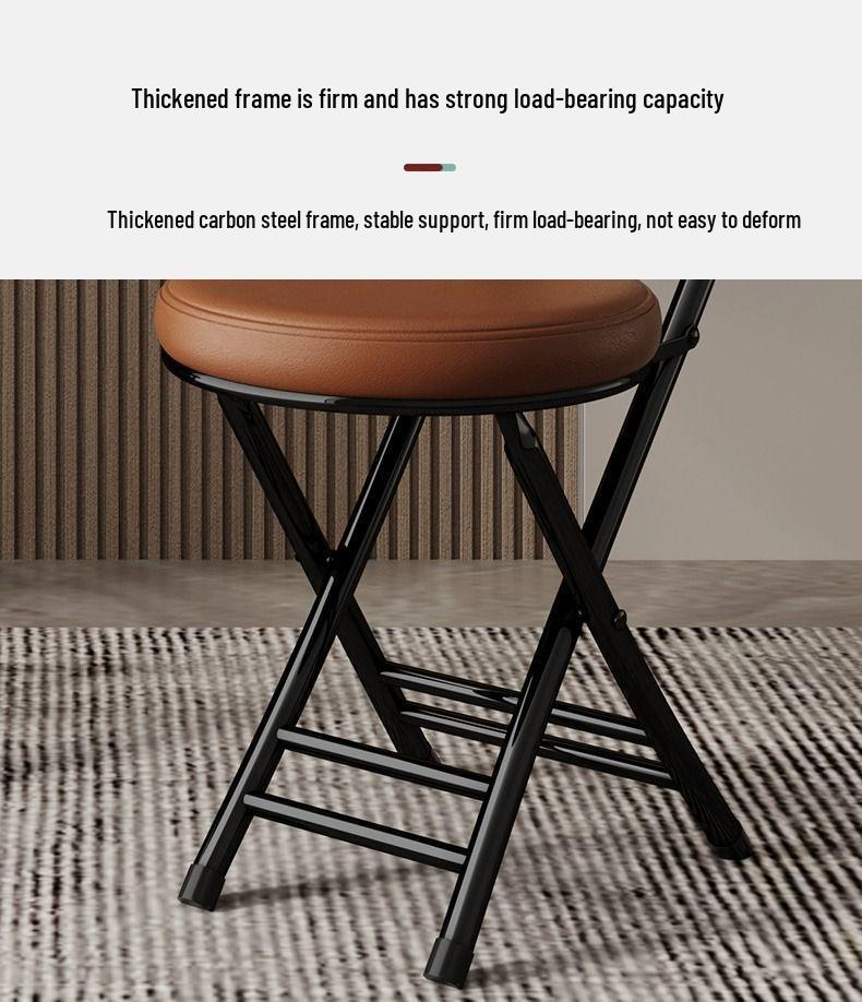 Compact Folding Dining and Leisure Chair with Backrest for Home and Dormitory
