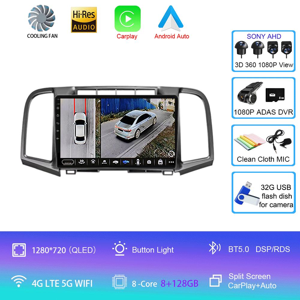 Android 14 Car Radio Carplay Auto For Toyota Venza 2008 2009 2010 - 2016 GPS WIFI+4G Multimedia DSP Player 2Din Video DVD Stereo