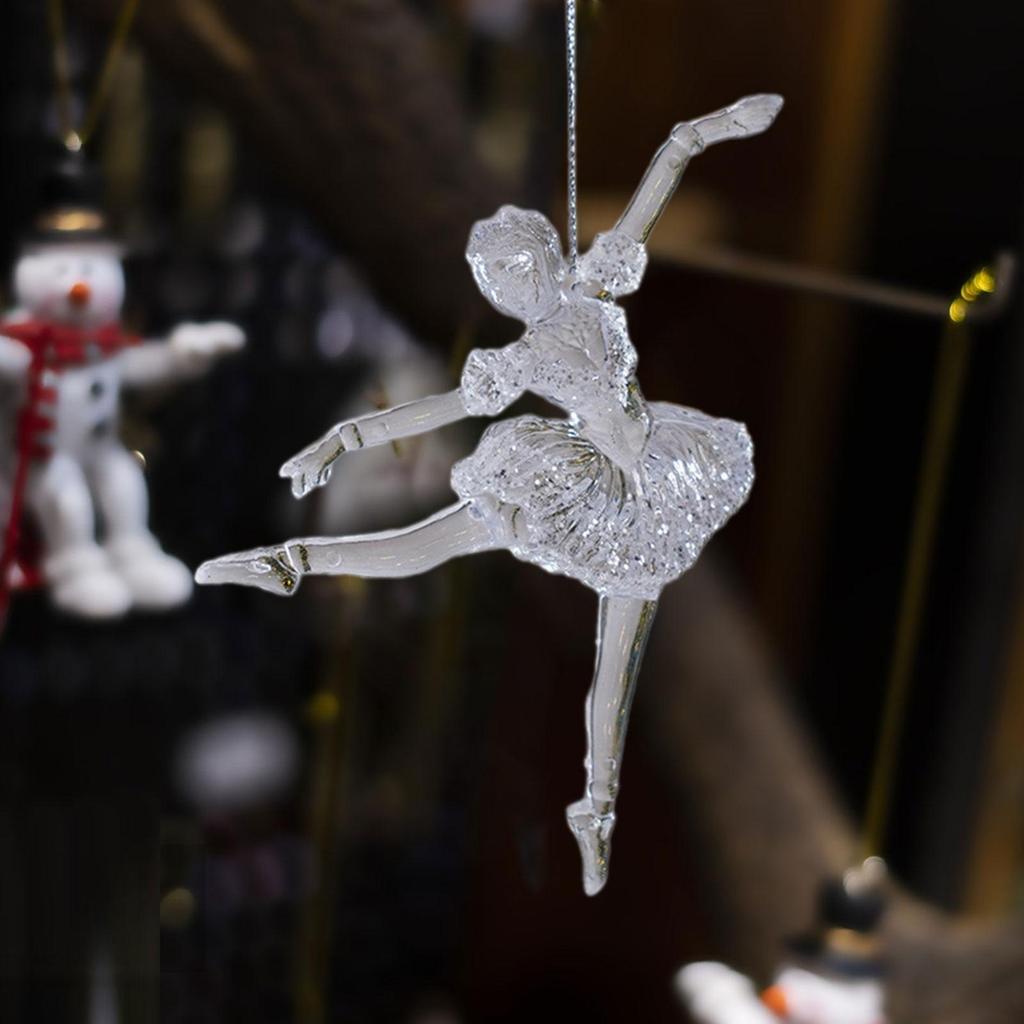 Ballerina Christmas Tree Decorations Xmas Decor Shatterproof Photo Prop Christmas Pendant for Baby Shower Celebration Holiday