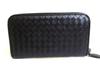 Authentic BOTTEGA VENETA Intrecciato Black Leather Round Zip Wallet Purse #b278  Seller refurbished