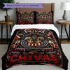 3pcs Duvet Cover Set (1*Duvet Cover + 2*Pillowcase, Without Core), Club Deportivo Guadalajara Print Bedding Set, Bedroom Decor, All‑Season, Birthday G