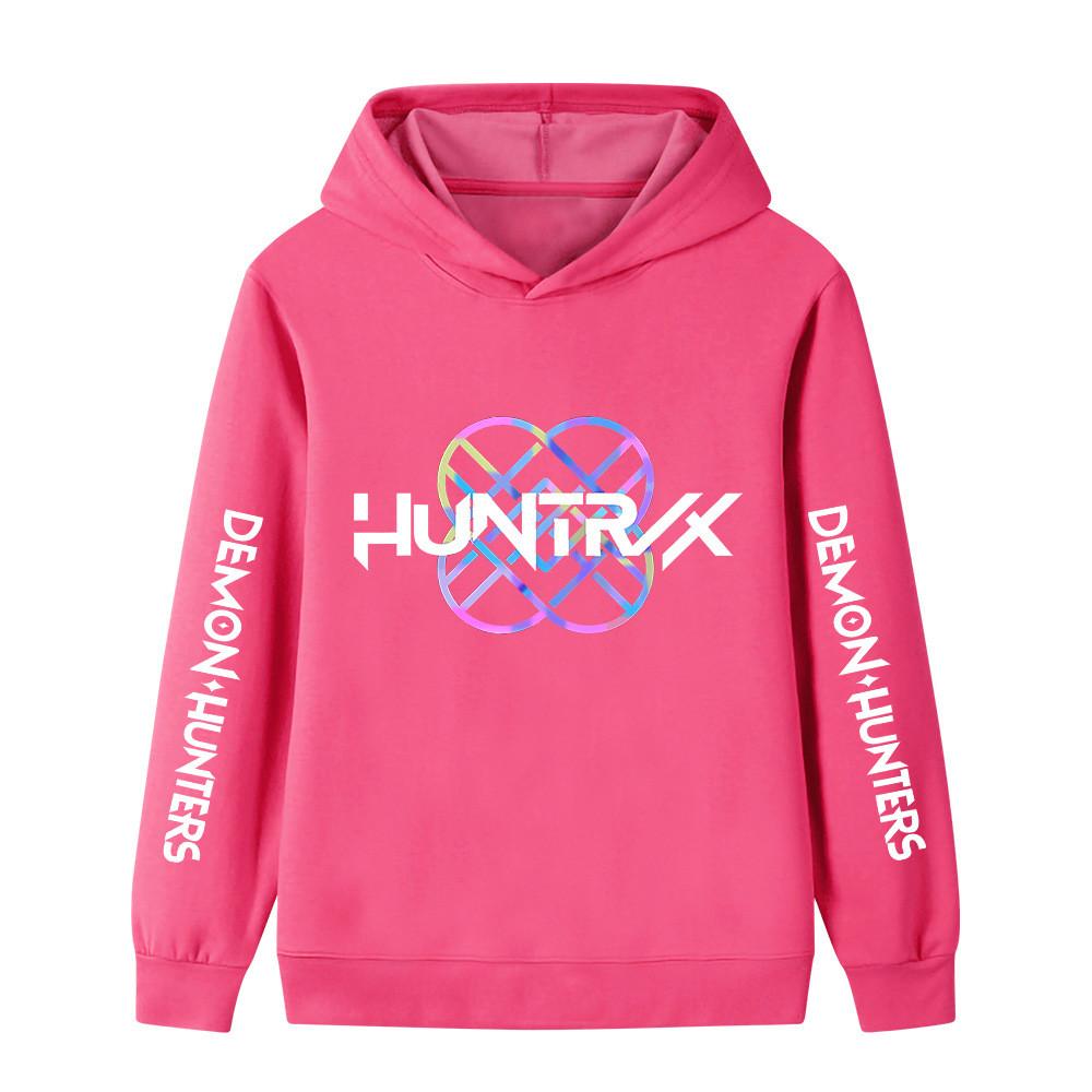 B1195XX Kids Boys Girls Kpop Rumi Zoey Mira Huntrix Print Long Sleeves Hoodie