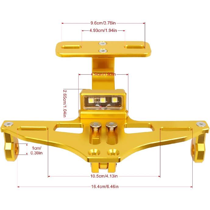 Worldmotop Motorcycle License Plate Bracket Fender Eliminator Kit Universal Replacement For Yamaha Kawasaki Honda Ducati Suzuki BMW Adjustable Light