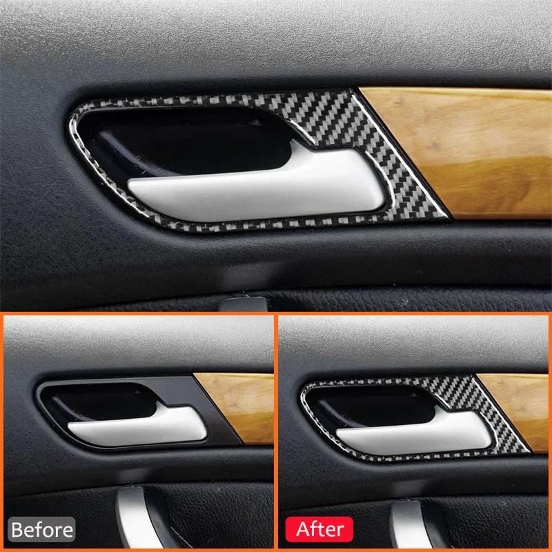 Für BMW X5 E53 2000-2006 Kohlefaser Auto Zubehör Tür Innenzuggriff Panel Ring Schale Rahmen Verkleidung Abdeckung Dekoration Aufkleber