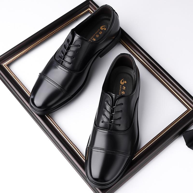 Men's shoes autumn new business dress men's leather shoes men's leather breathable three joint soft sole versatile cowhide shoes