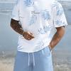 2 Piece Summer Casual Everyday Men's Short Sleeve Shorts Set Hawaiian Print Men's T-shirt Outdoor Sports Men's Beach Shorts