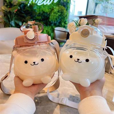 Letný Panda Dvojitý Nápoj Veľká Kapacita Roztomilý Medveď Slamka Pohár pre Deti