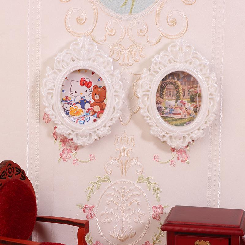 1:12 Dollhouse Miniature Hello Kitty Photo Frame Mural Wall Decoration Model Decor Toy Doll House Accessories