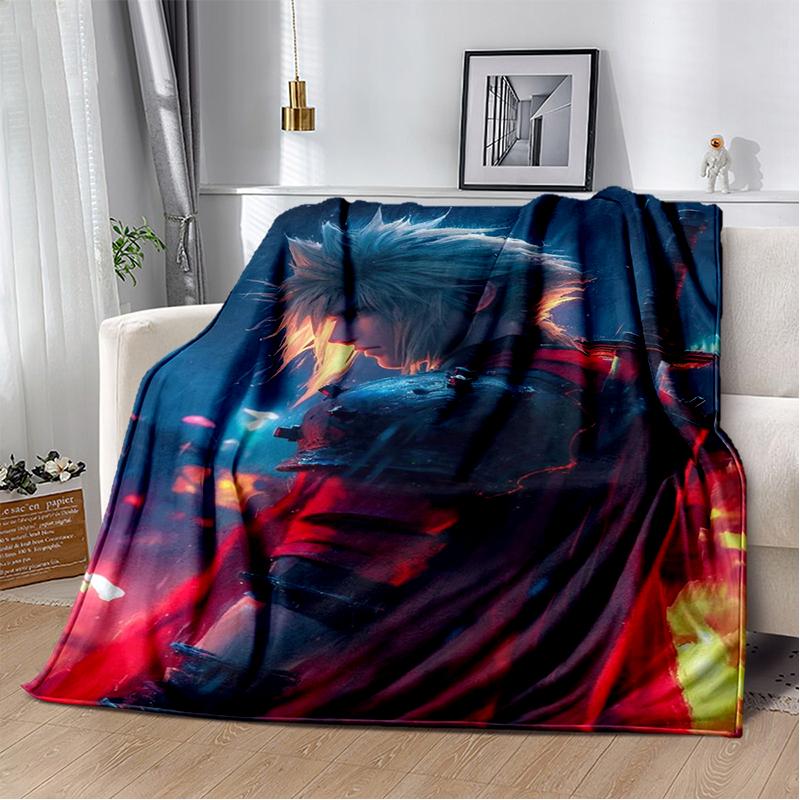 2025 New Style Final Fantasy Games Cloud Tifa Aerith Sephiroth Blanket,Soft Throw Blanket for Home Bedroom Bed Sofa Cover Kids