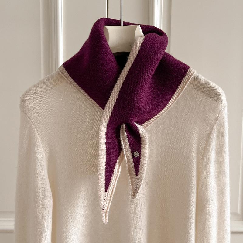 

Шерстяная Мода Зимний Однотонный Треугольный Большой Шаль Шарф Женский Вязаный Теплый Шарф на Шею Треугольные Теплые Шарфы One Size