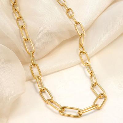 Větrný nerezový pozlacený náhrdelník s kancelářskou sponkou Šperky