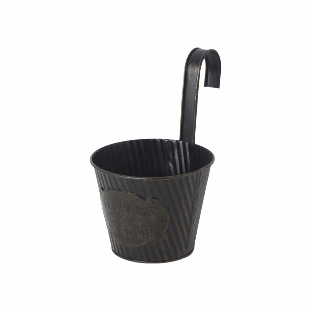 

Metal Hanging Flower Pots with Hooks Wall Mounted Hanging Planter Drainable Railing Flower Planter Outdoor Garden чорний