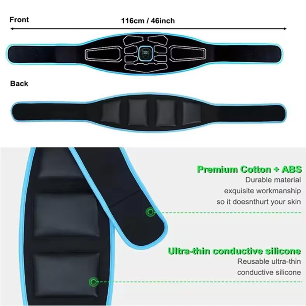 Smart Abdominal Toning Belt Electric EMS Muscle Stimulator Toner Fitness Belt ABS Waist Body Slimming Massager Weight Loss