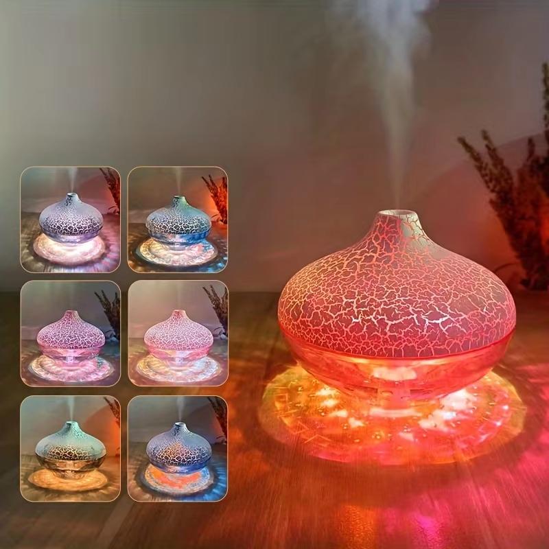 

2026 New Cross-Border Hot Desktop Humidifier Crystal Crack Ball Shape with 7-Color Running Atmosphere Light Quiet Spray for Home розовый