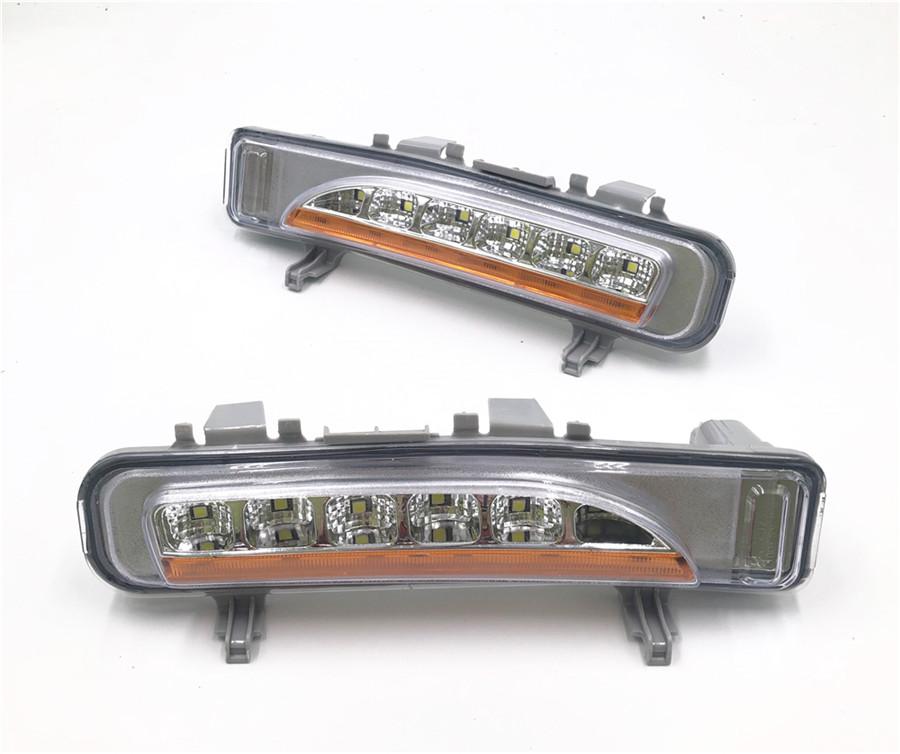2 Pcs 12LED Amber+White Car SUV Fog Lamp DRL Turn Signal For 2011-2014 Ford Edge
