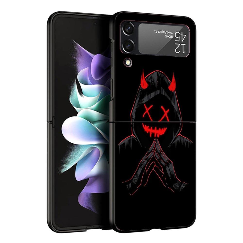 Devil Bad Boy Anime Black Phone Case For Samsung ZFlip7 ZFlip6 ZFlip5 ZFlip4 ZFlip3 5G Hard Protective Galaxy Z Flip 3 4 5 6 7 C