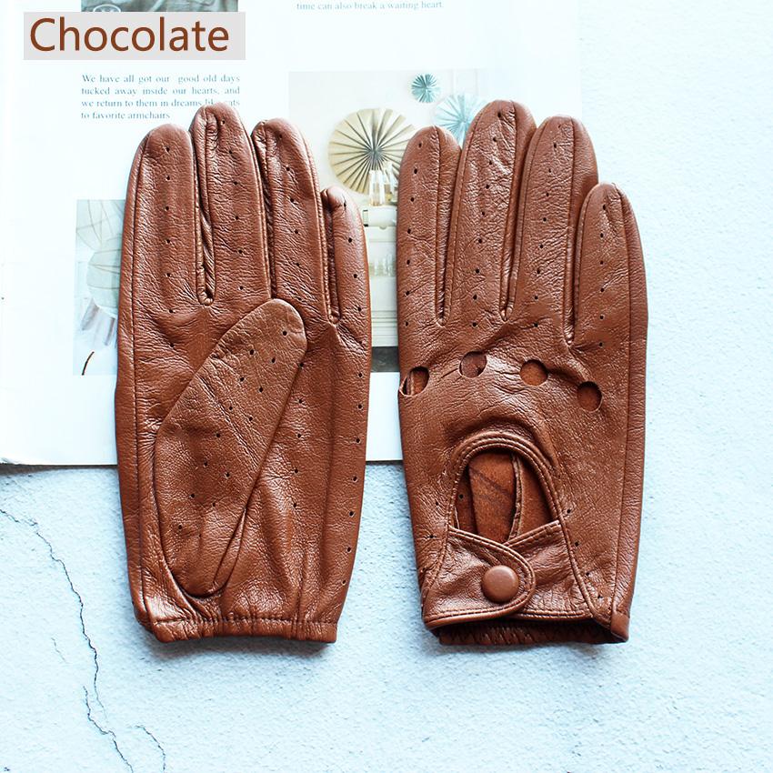 

Перчатки для вождения из кожи для женщин, однослойные, без подкладки, тонкие, полые, для езды на велосипеде, перчатки для вождения на открытом воздухе, бесплатная доставка 6 1/2 шоколадный