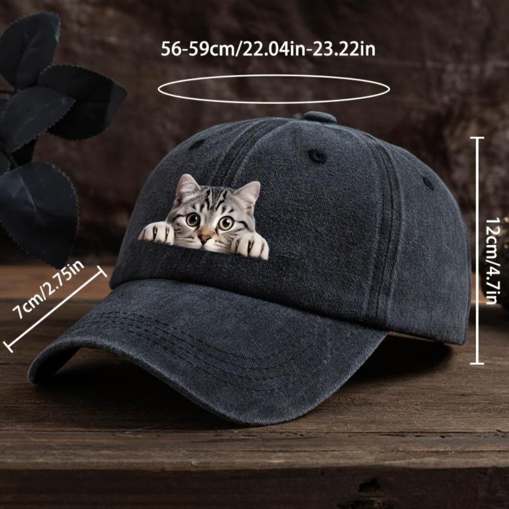 Fashion Washed Cotton Denim Baseball Caps Men Women Vintage Animal 3D Print Outdoor Sports Trucker Dad Hat Female Male Sun Hats
