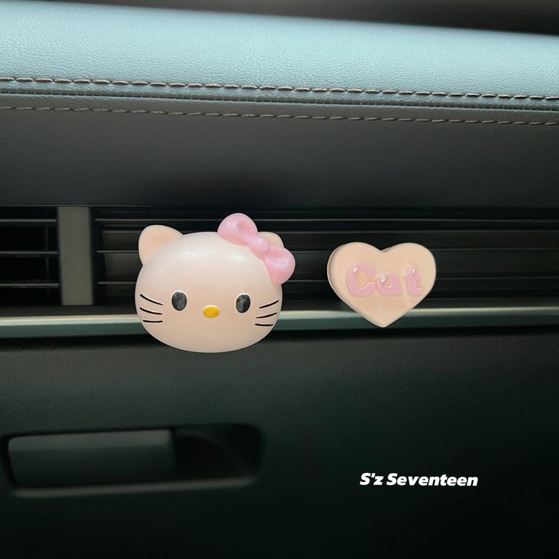 

Cute Black Hello Kitty Cat Car Air Freshener Aroma Diffuser Stone Car Perfume Decoration Gift Pink Kitty + Love, Free Aromatherapy Other notes