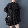 Long Sleeve Plus Size Black Vintage New In Dresses for Women Casual Loose Mini Short Spring Autumn Dress