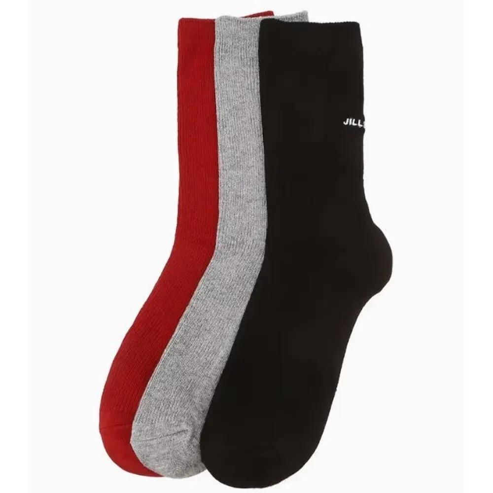 Women s Basic Logo Embroidered Mid-calf Socks 3-Piece Set JASS5F010 BK