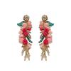 Silver Needle Diamond Inlaid Tassel Crystal Earrings – European & American Luxury Design with High-End Style & Elegant Temperament