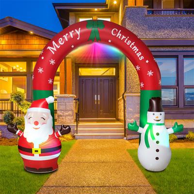 2.4M Inflatable Arch Santa Claus Snowman Christmas Outdoor Ornaments Xmas New Year Party Home Shop Yard Garden Decoration