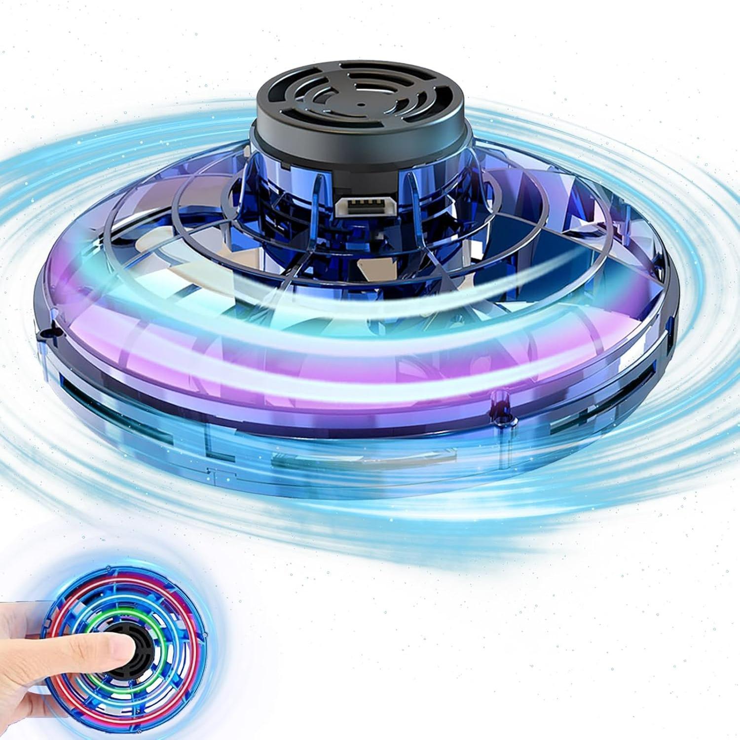 

Flying Spinner Mini Drone Flying Fidget Spinner Hover Boomerang Fidget Spinner Hand Controlled Mini Drone for Teens Adults Indoor Outdoor Flying Toy A