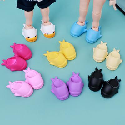 Pair Doll Duck Color Slippers Cute Accessories Bjd Shoes Decoration Detachable Material OB11 PVC 1 of 1/12 Entertaining Play Safe Kid Friendly Fun